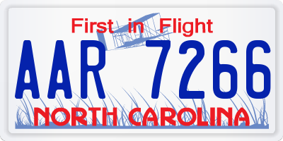 NC license plate AAR7266