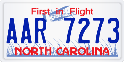 NC license plate AAR7273