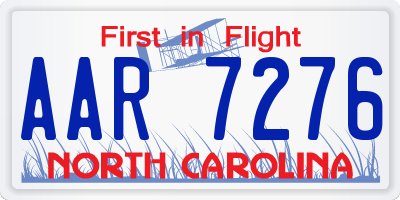 NC license plate AAR7276