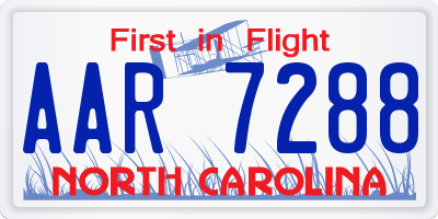 NC license plate AAR7288
