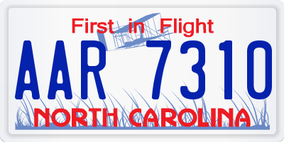 NC license plate AAR7310