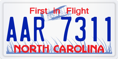 NC license plate AAR7311