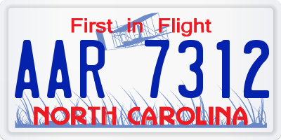 NC license plate AAR7312