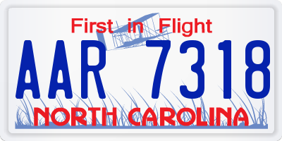 NC license plate AAR7318
