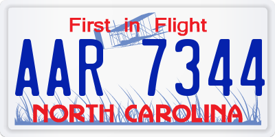 NC license plate AAR7344