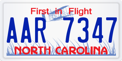 NC license plate AAR7347