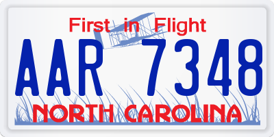 NC license plate AAR7348