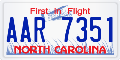 NC license plate AAR7351