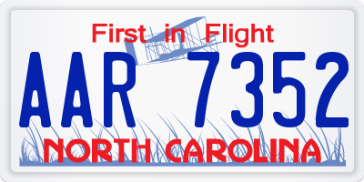 NC license plate AAR7352