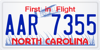 NC license plate AAR7355