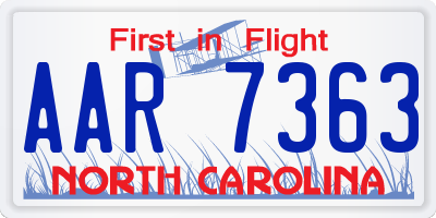 NC license plate AAR7363