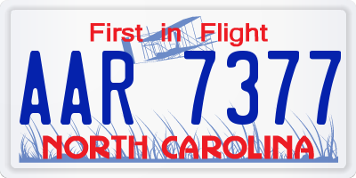NC license plate AAR7377
