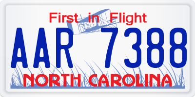 NC license plate AAR7388