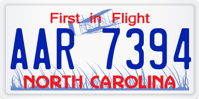 NC license plate AAR7394