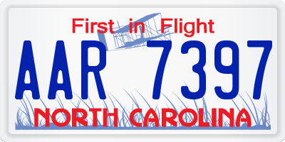 NC license plate AAR7397