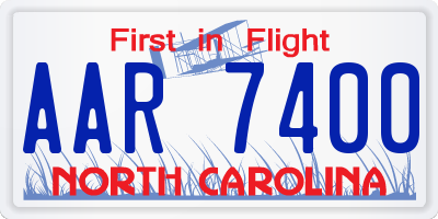 NC license plate AAR7400