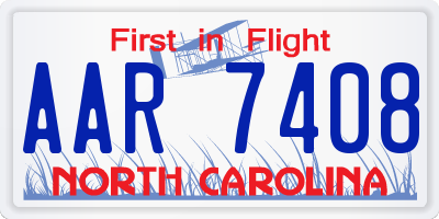 NC license plate AAR7408