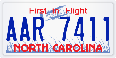 NC license plate AAR7411