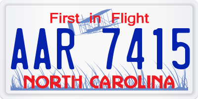 NC license plate AAR7415