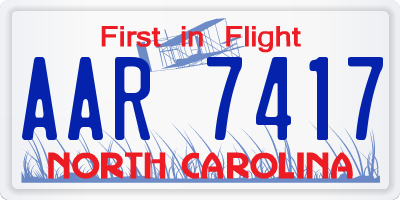 NC license plate AAR7417