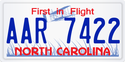 NC license plate AAR7422