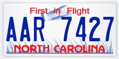 NC license plate AAR7427