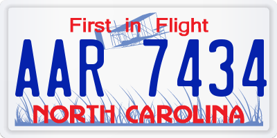 NC license plate AAR7434