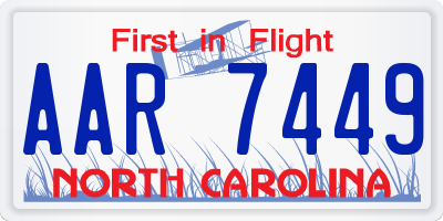 NC license plate AAR7449
