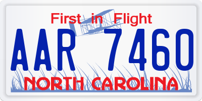 NC license plate AAR7460