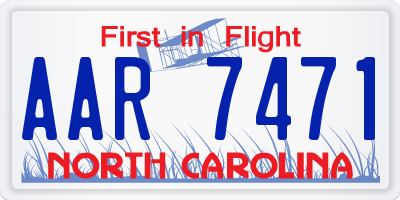 NC license plate AAR7471