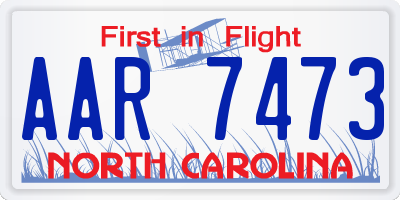 NC license plate AAR7473