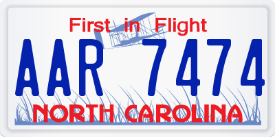NC license plate AAR7474