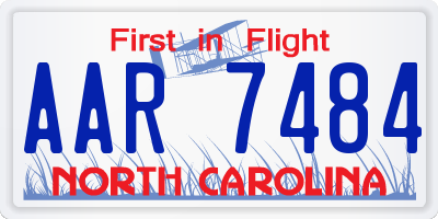 NC license plate AAR7484