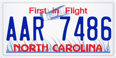 NC license plate AAR7486