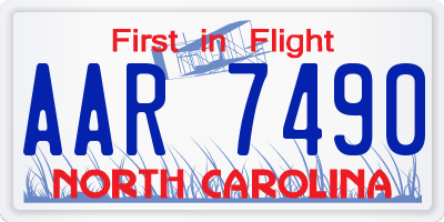 NC license plate AAR7490