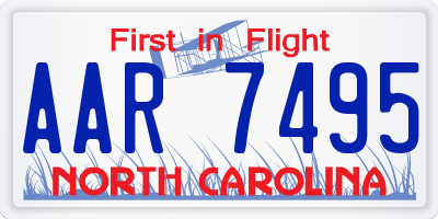 NC license plate AAR7495