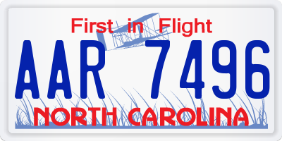 NC license plate AAR7496