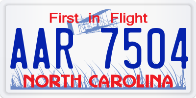 NC license plate AAR7504