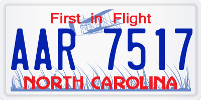 NC license plate AAR7517