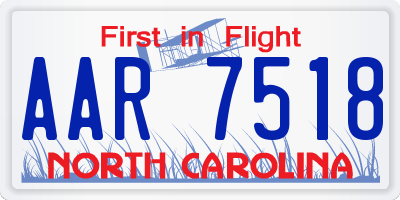 NC license plate AAR7518