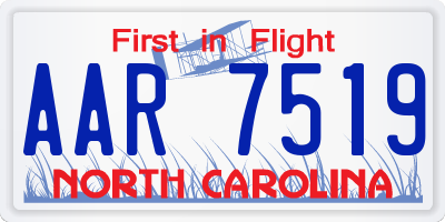 NC license plate AAR7519