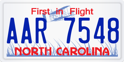 NC license plate AAR7548