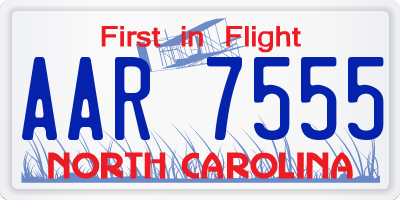NC license plate AAR7555
