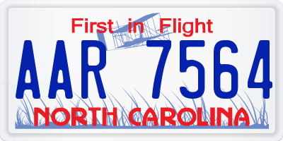 NC license plate AAR7564