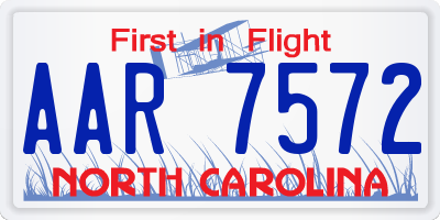 NC license plate AAR7572