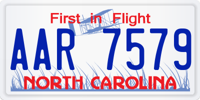 NC license plate AAR7579