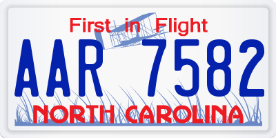 NC license plate AAR7582