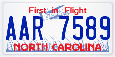 NC license plate AAR7589