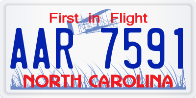 NC license plate AAR7591