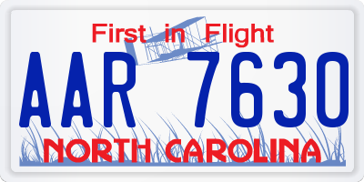 NC license plate AAR7630